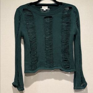 Le Lis - Women's cut out Top - Size Medium. Hunter Green